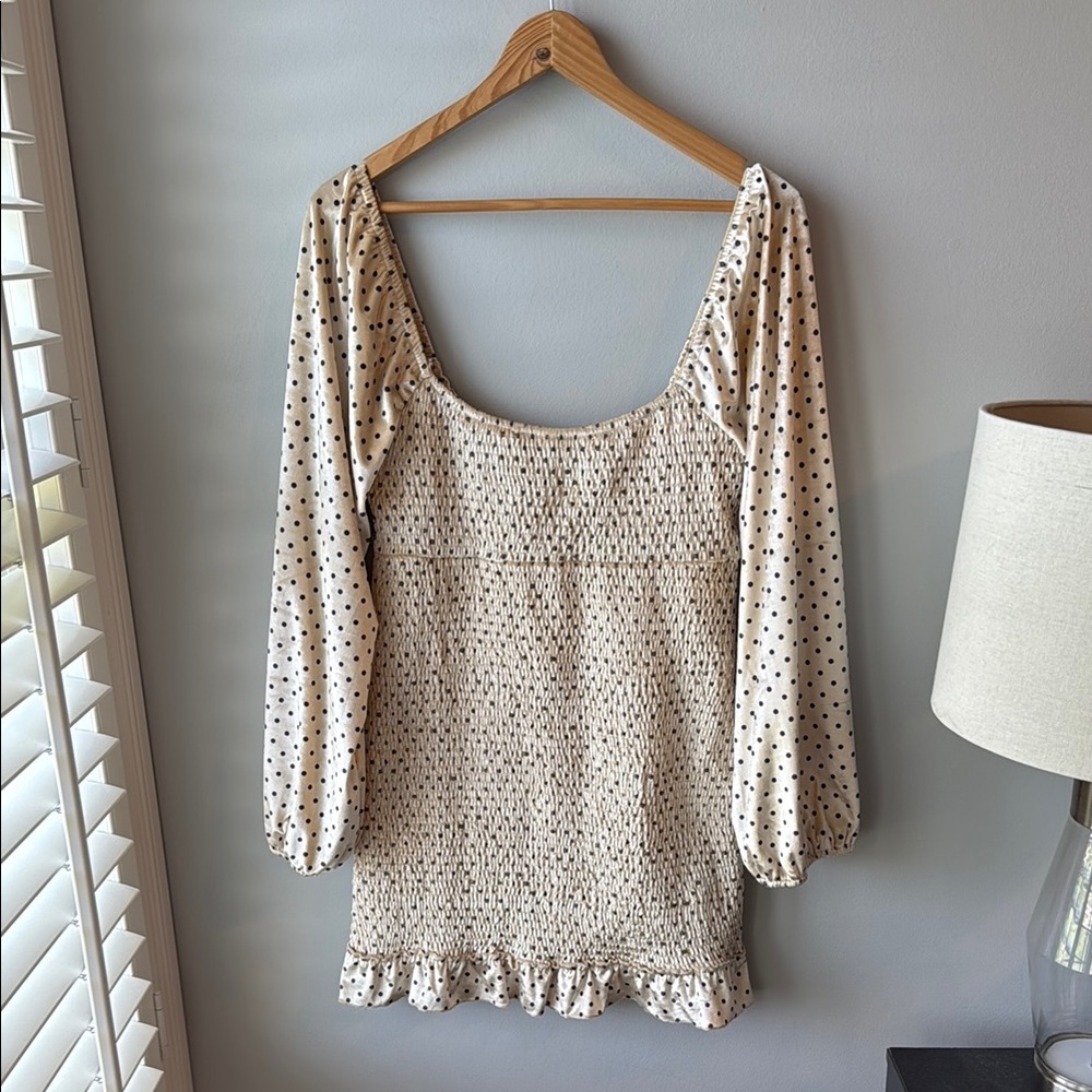 NWT Emory Park Smocked Long‎ Sleeve Mini Dress - Picture 2 of 7